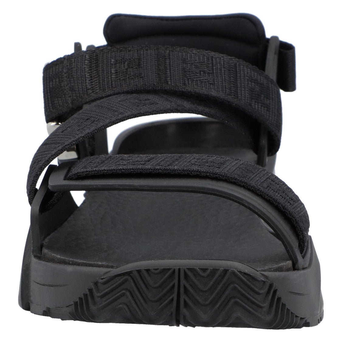 Fendi Black Rubber Sandals With Adjustable Straps