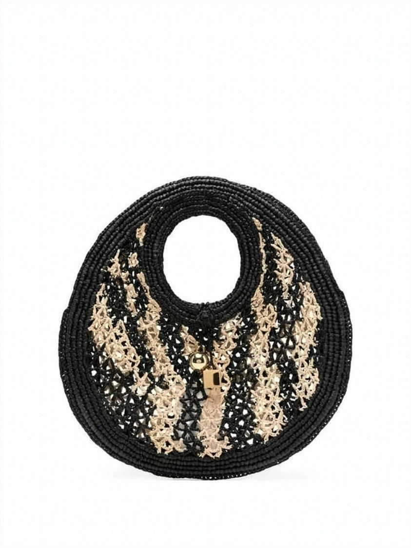 Jacquemus Open-Weave Raffia Tote Bag With Circular Handle