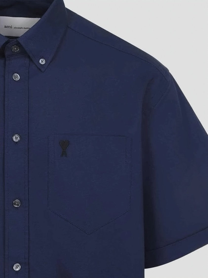 Ami Paris Button-Down Short-Sleeve Shirt With Tailored Fit