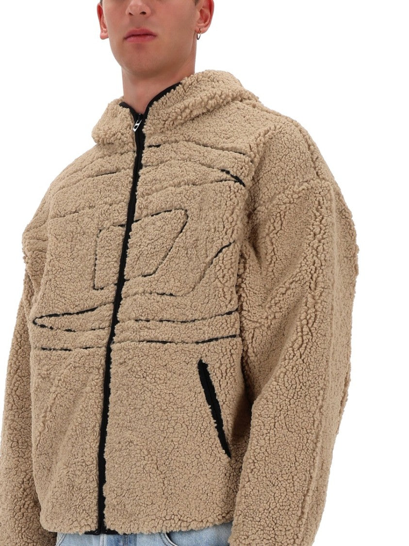 Diesel S-Zat Teddy-Bear Textured Zip-Through Knit