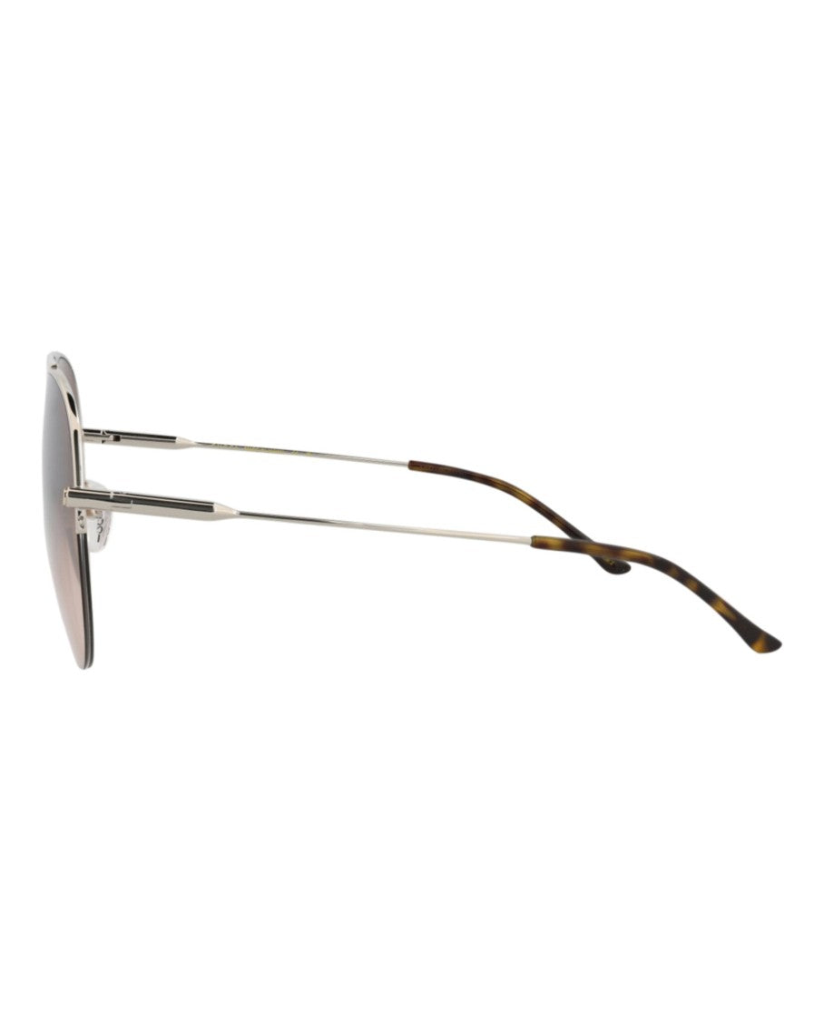 Gucci Aviator-Frame Metal Sunglasses With Gradient Brown Lenses