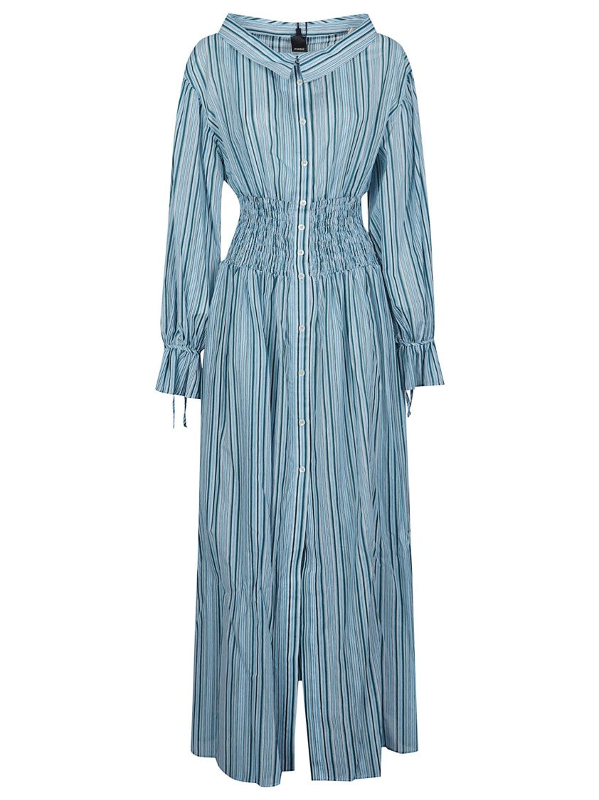 Pinko Dorthy Striped Button Down Maxi Dress