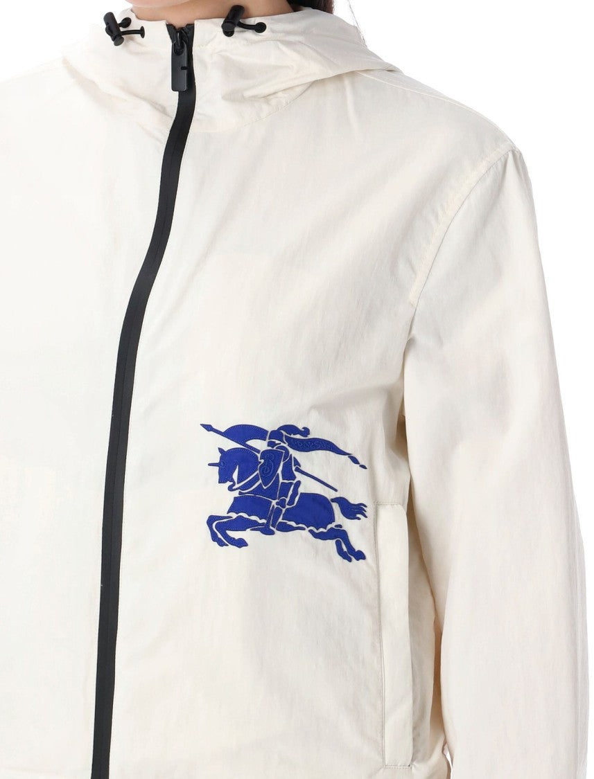 Burberry Cropped Off-White Nylon Burberry Jacket