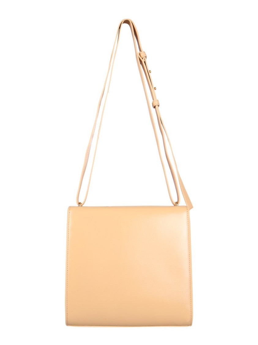 Bottega Veneta Sleek Leather Clip Bag With Removable Strap