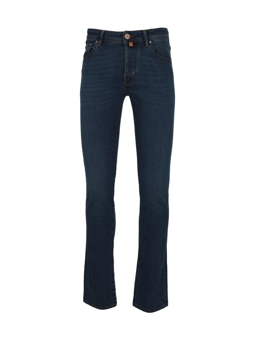 Jacob Cohen Slim Fit Five-Pocket Pants In Deep Indigo Wash