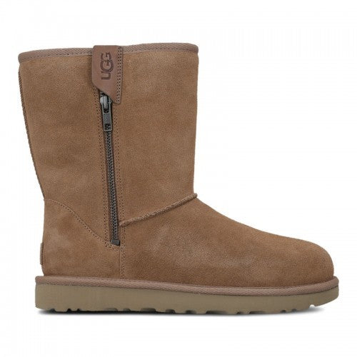 Ugg Mid-Calf Suede Boots With Side Zipper