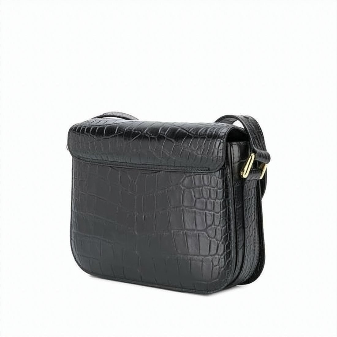 A.P.C. Structured Crocodile-Embossed Crossbody Bag