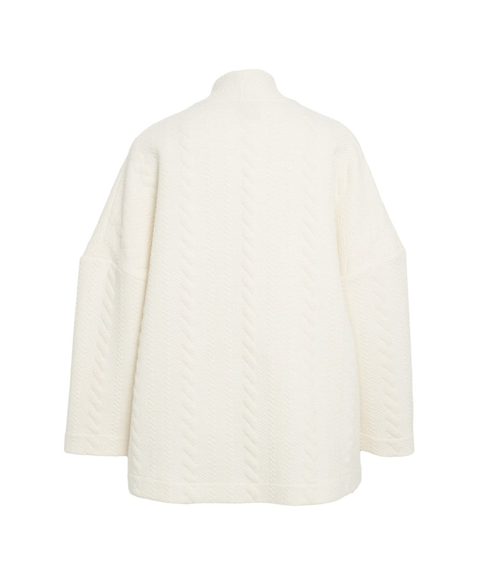 Oblo Unique Relaxed Fit Oversized Cardigan With V-Neck And Structured Knit