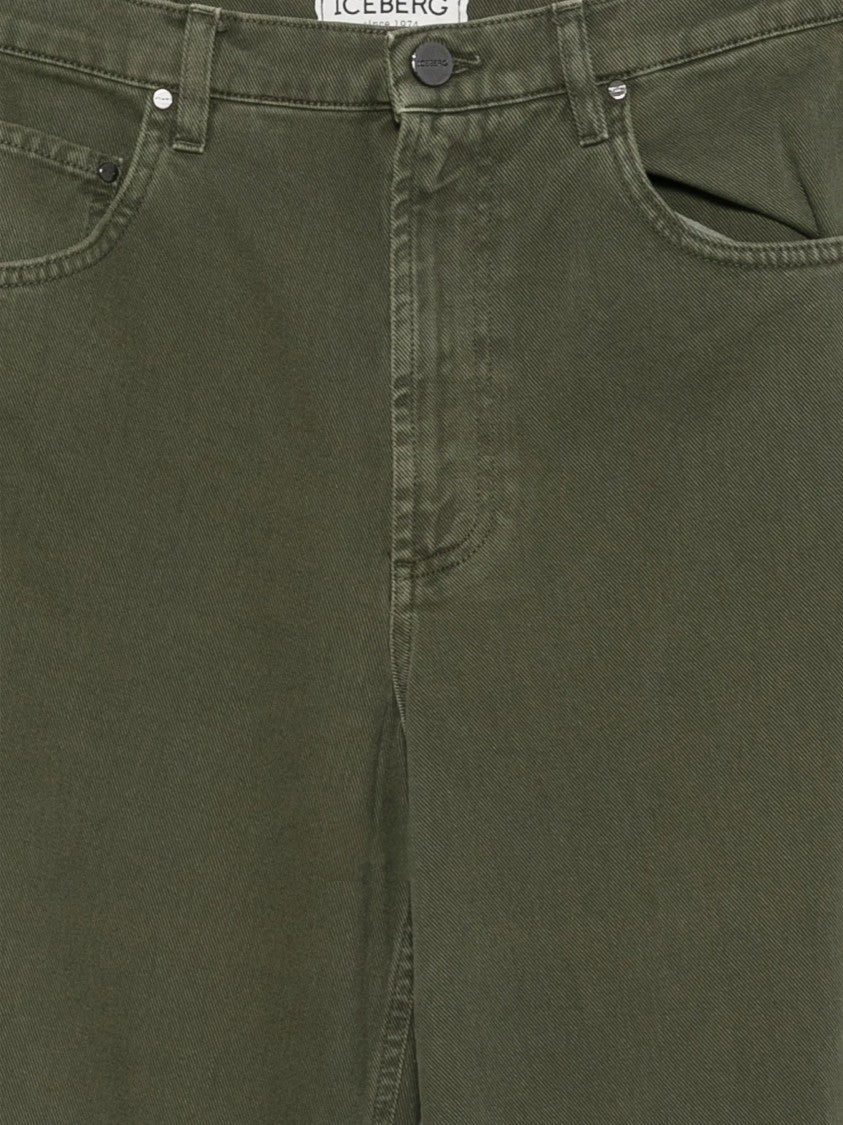 Iceberg Seam-Detail Wide-Leg Jeans