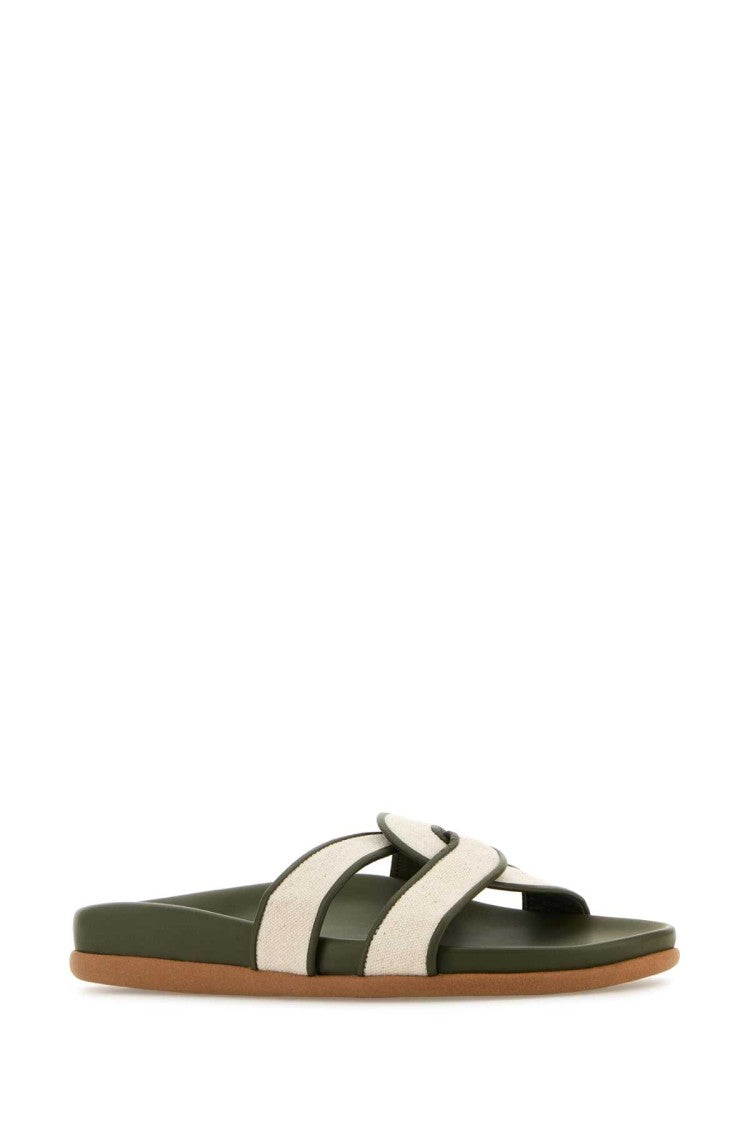 Ancient Greek Sandals Two-Tone Canvas Desmos Slippers