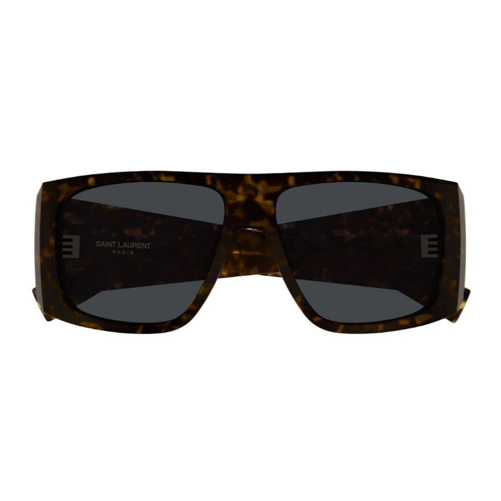 Saint Laurent Sl 832 Linea Sl Logo Oversized Rectangular Sunglasses In Dark Havana