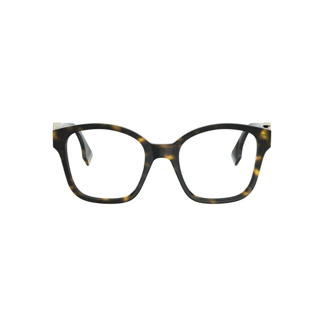 Fendi Fe50135i Bold Tortoiseshell Square Frame Eyeglasses