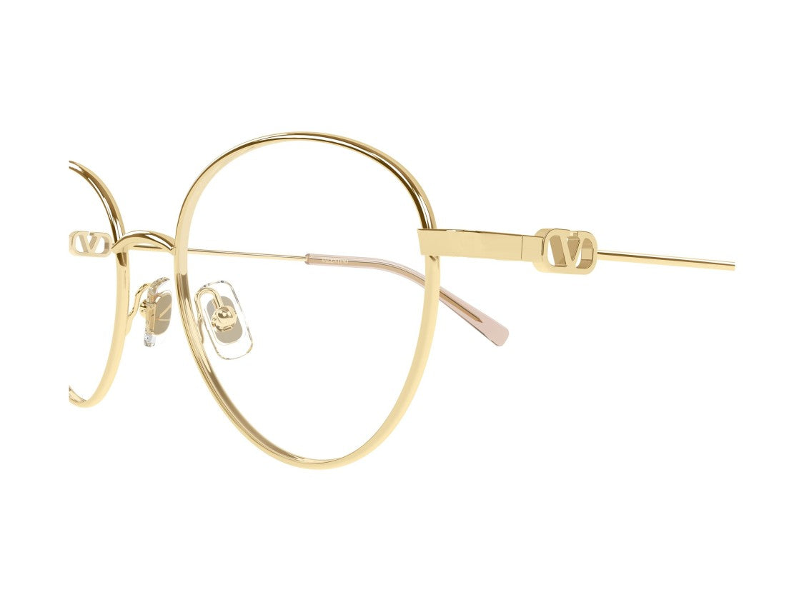 Valentino Gold Pink Vg0031o Round Eyeglasses