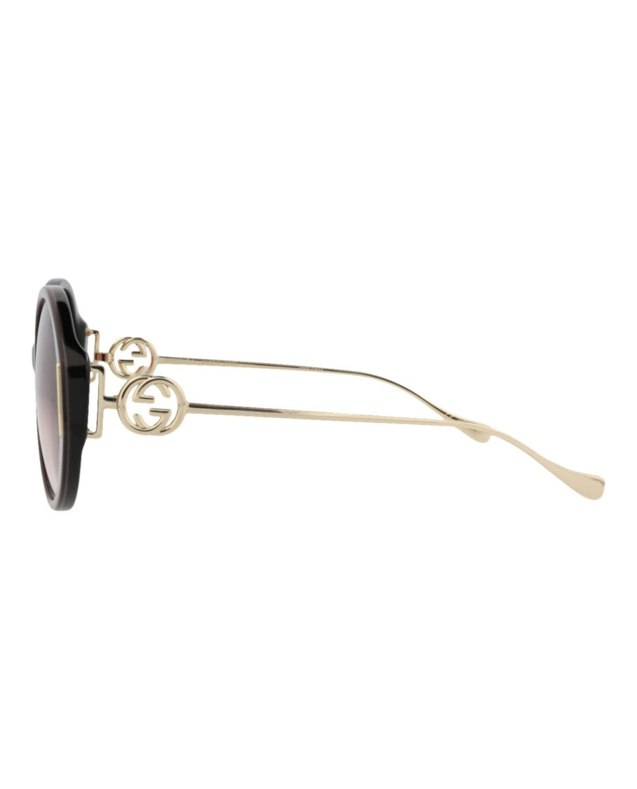 Gucci Round-Frame Acetate Sunglasses With Gradient Lenses