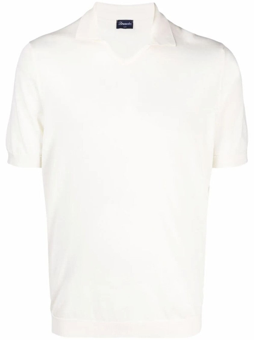 Drumohr Short Sleeve V-Neck Polo Crafted