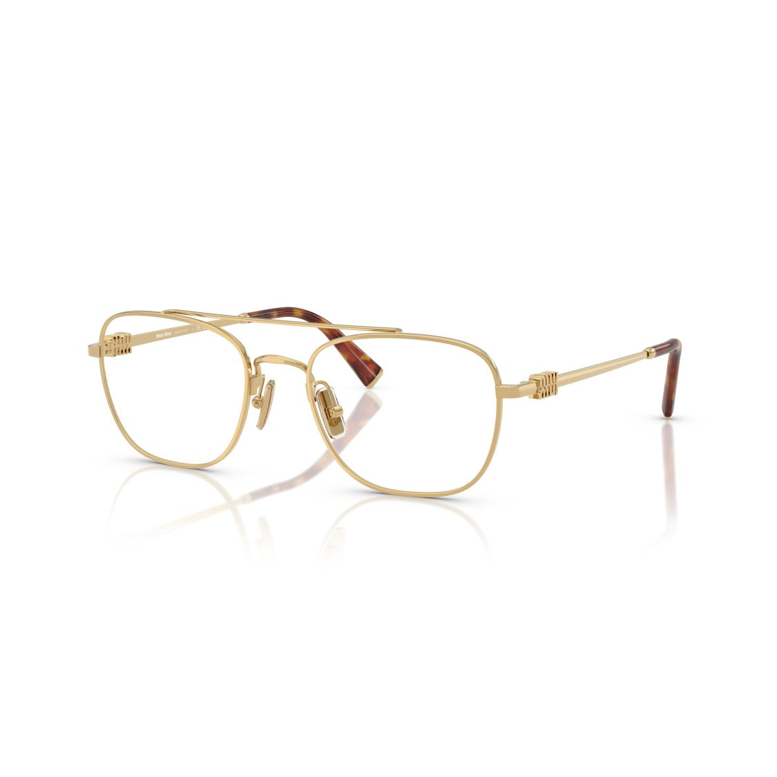 Miu Miu 0Mu 51Wv Gold Finish Metal Sunglasses