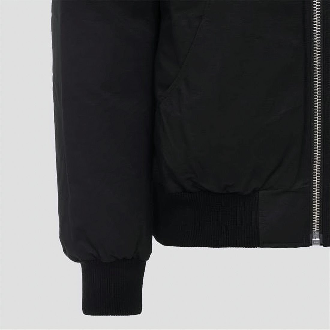 Moose Knuckles Matte Black Bomber Jacket With Detachable Hood