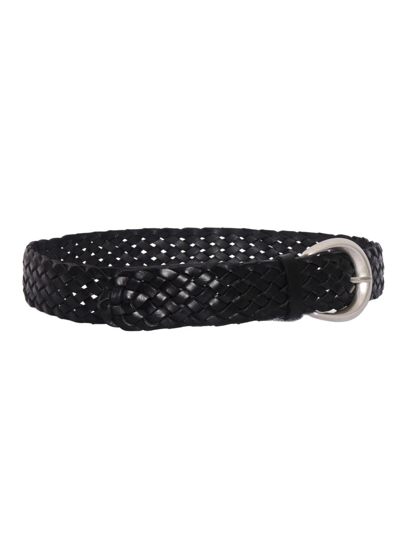 Claudio Orciani Braided Black Leather Belt