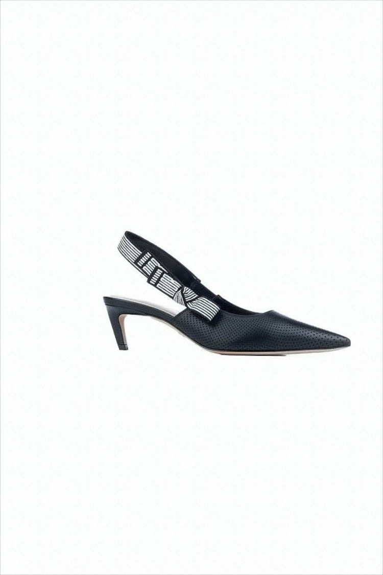 Christian Dior Perforated Leather Pump With Slingback Strap