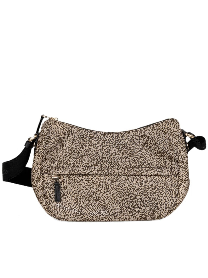 Borbonese Luna Small Textured Leather Shoulder Bag