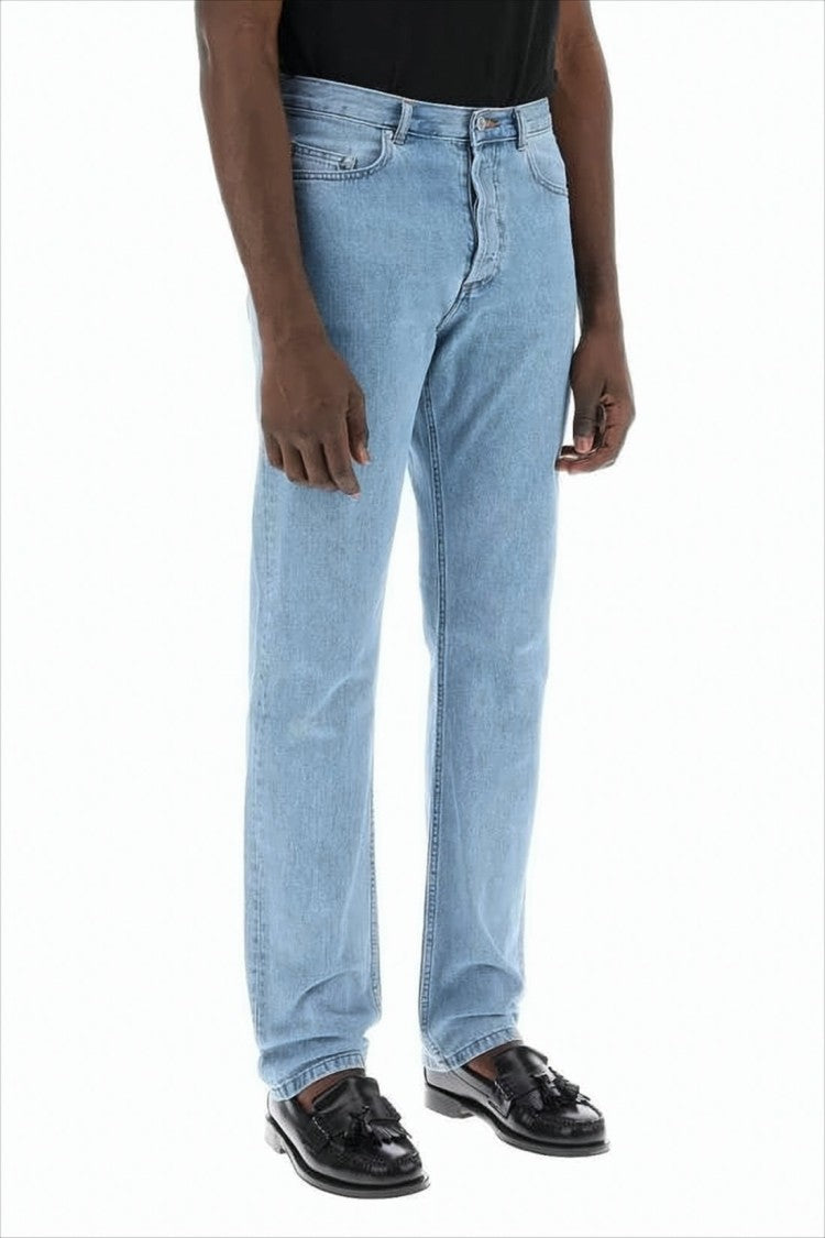 A.P.C. Light Blue Straight-Leg Denim Trousers With Five-Pocket Design