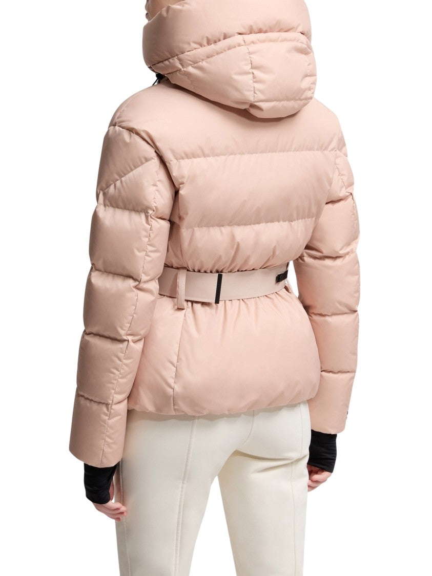 Moncler Grenoble Quilted Insulated Jacket With Adjustable Belt And Hood