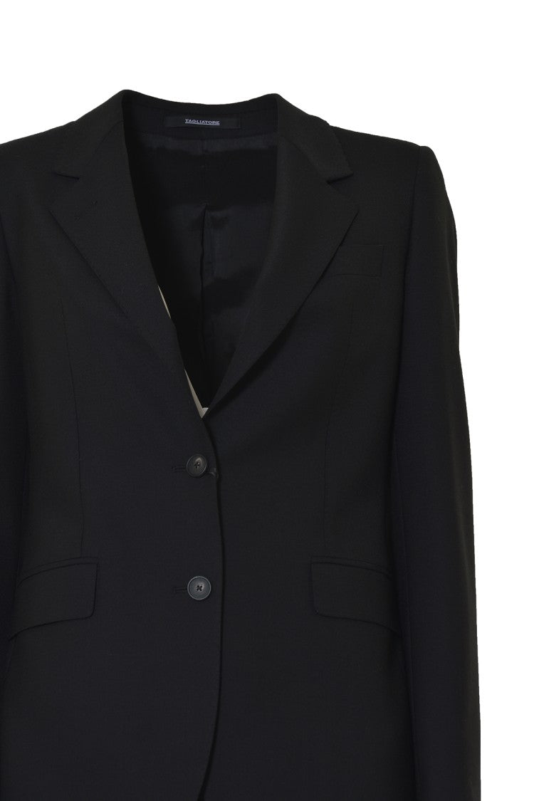 Tagliatore Paris Suit In Black Virgin Wool Blend