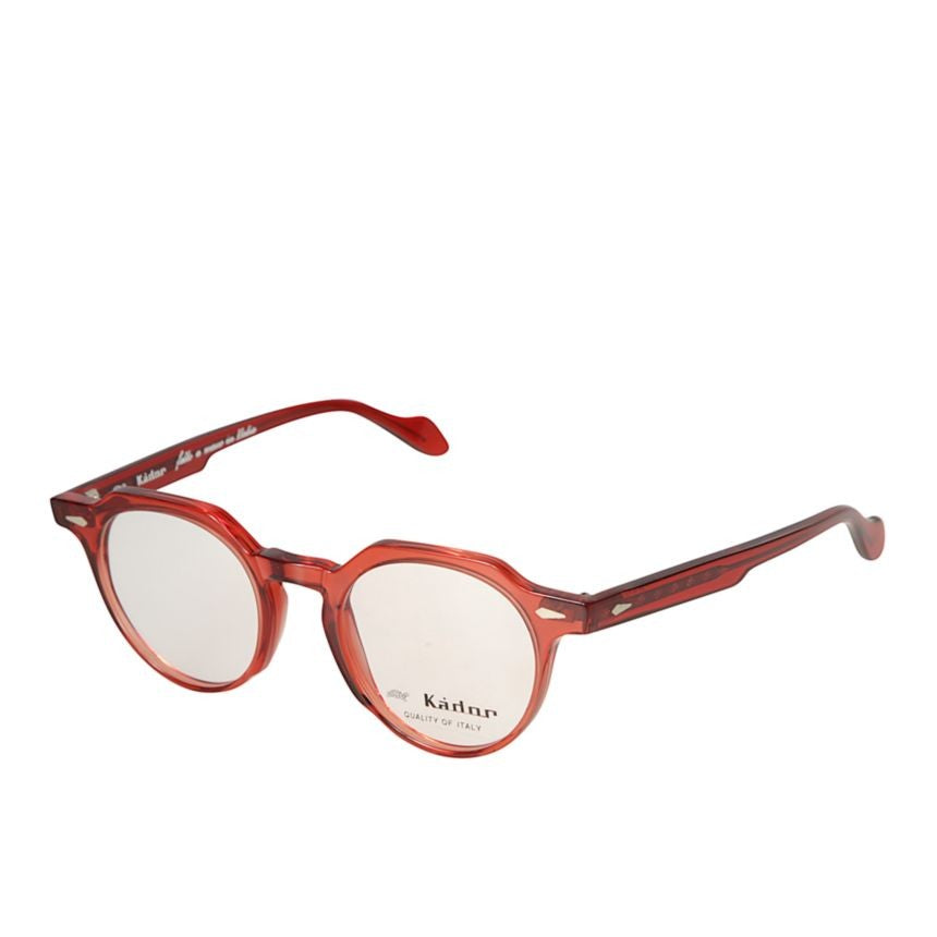 Kador Amadeus Translucent Red Round Frame Eyeglasses With Keyhole Bridge