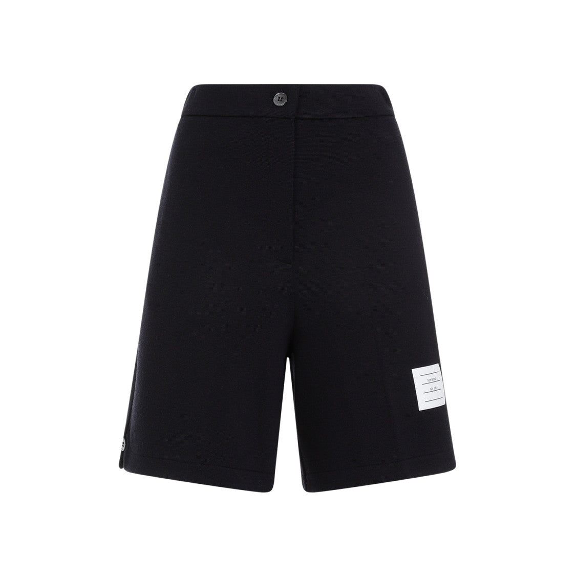 Thom Browne High Waisted Navy Virgin Wool Shorts