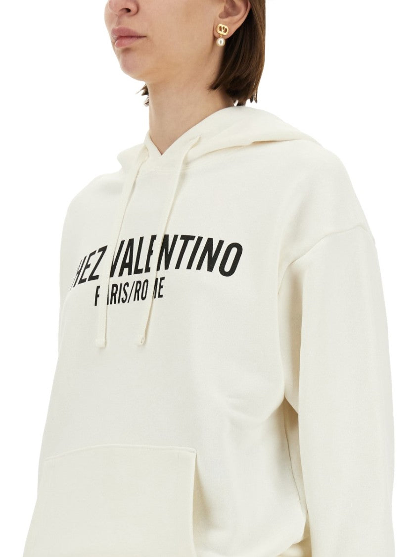 Valentino Relaxed Fit Printed Cotton Hoodie