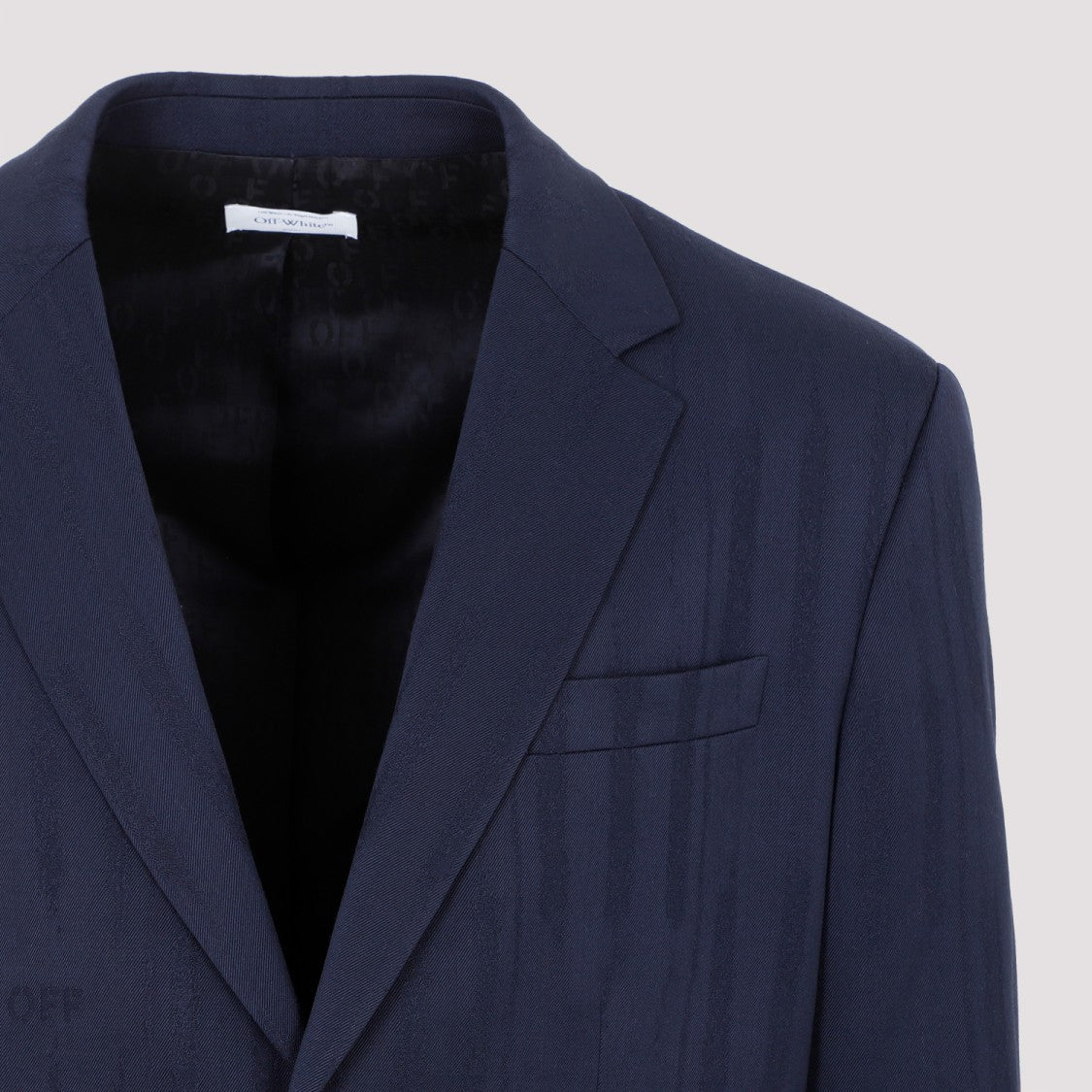 Off-White Blue Wool Shibori Relaxed Jacket