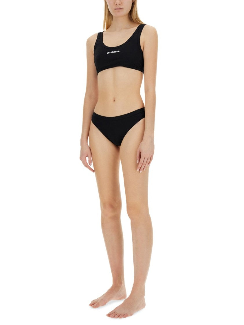 Jil Sander One-Piece Black Bikini Top With Rounded Neckline