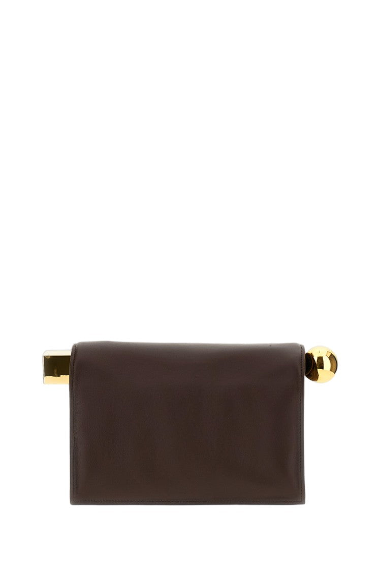 Jacquemus Dark Brown La Pochette Rond Leather Clutch