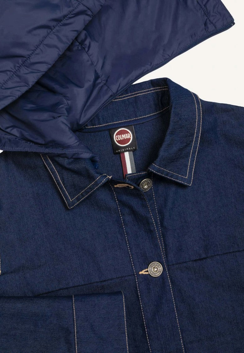 Colmar Navy Blue Hooded Denim Jacket