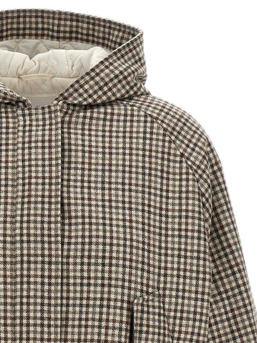 Brunello Cucinelli Shiny Zipper Pull' Check Jacket