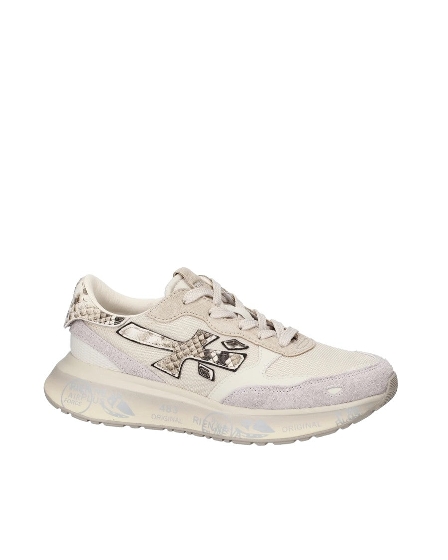 Premiata Off-White Lauryn Retro Leather-Blend Low-Top Sneakers