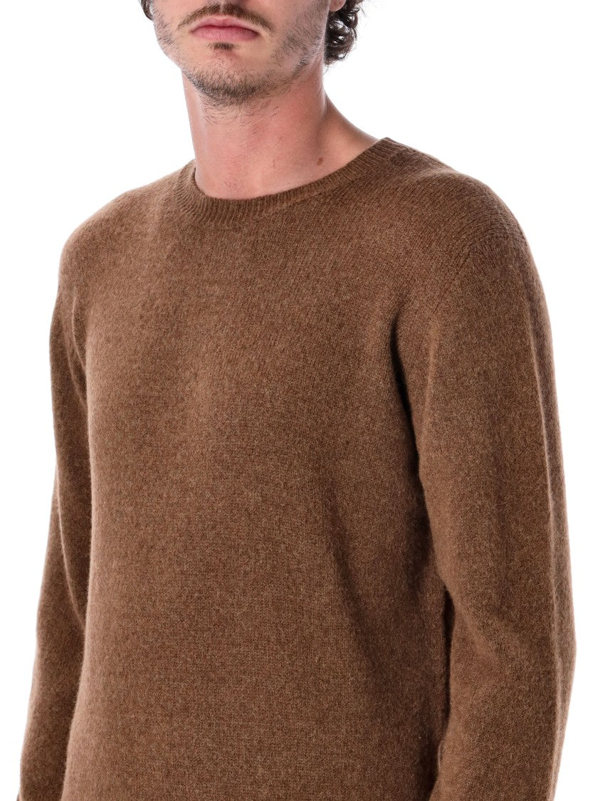 Roberto Collina Textured Crewneck Sweater In Warm Brown