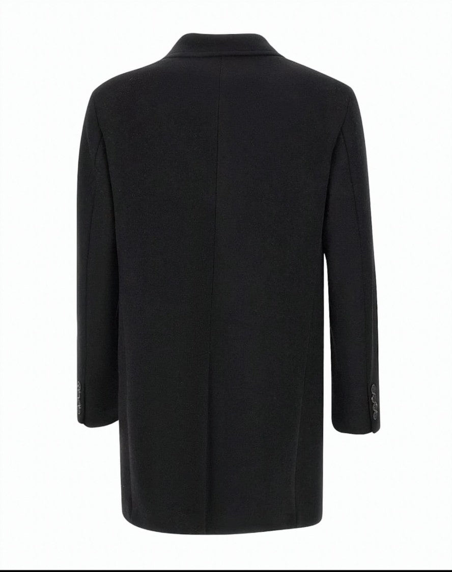 Manuel Ritz Notch Lapel Wool Blend Coat