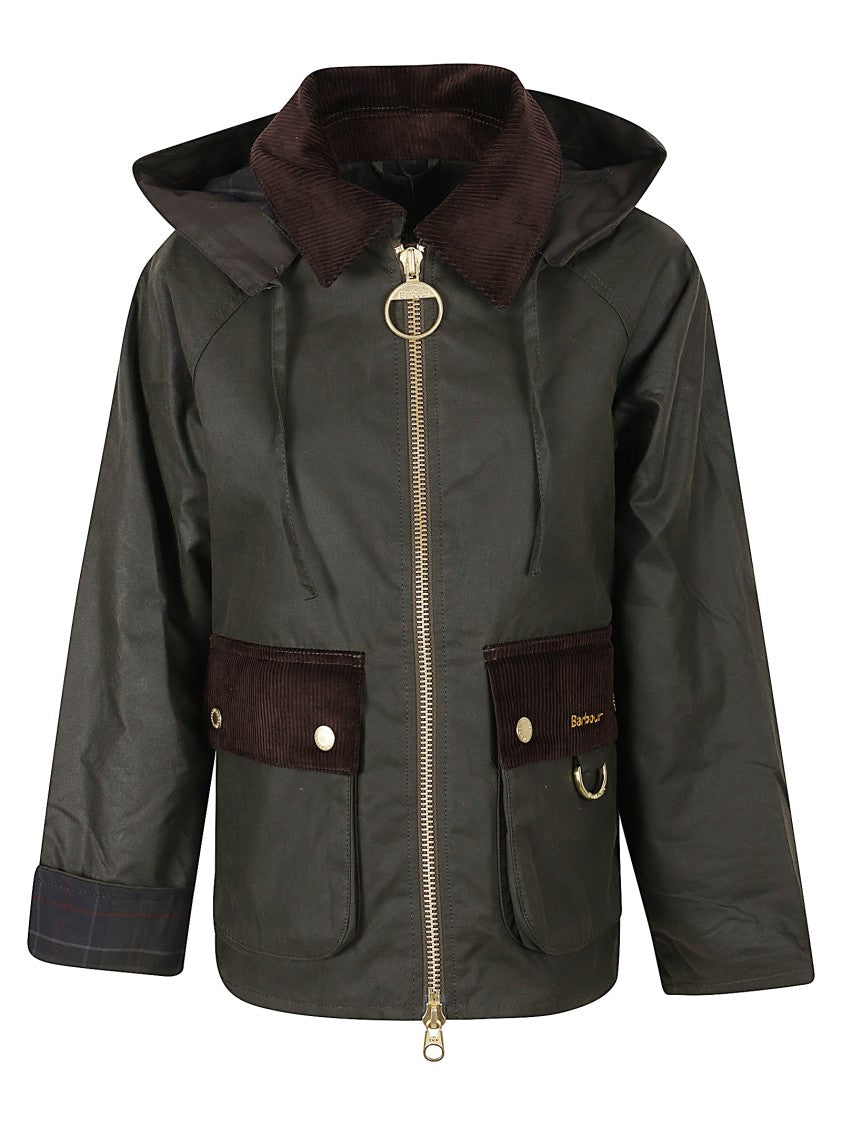 Barbour Lightweight Waterproof Waxed Cotton Jacket With Removable Hood