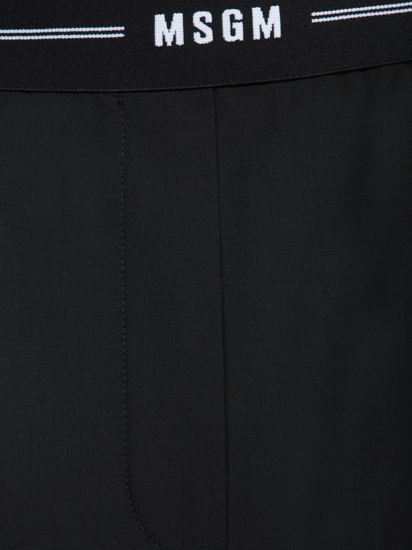 Msgm Tailored Black Trousers With Smooth Finish