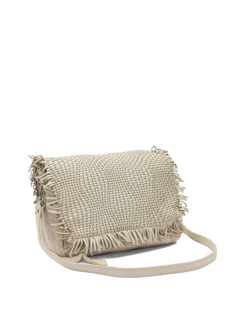 Giancarlo Nevola Compact Woven Leather Shoulder Bag With Detachable Strap