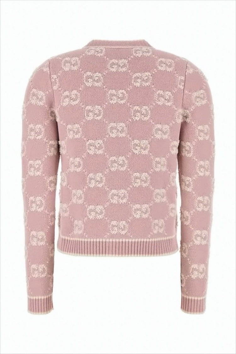 Gucci Cropped Knit Cardigan With Textured Pattern