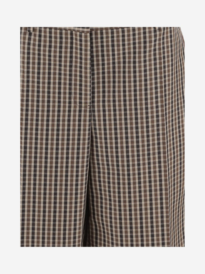 Jil Sander Wool Plaid Pattern Short Pants
