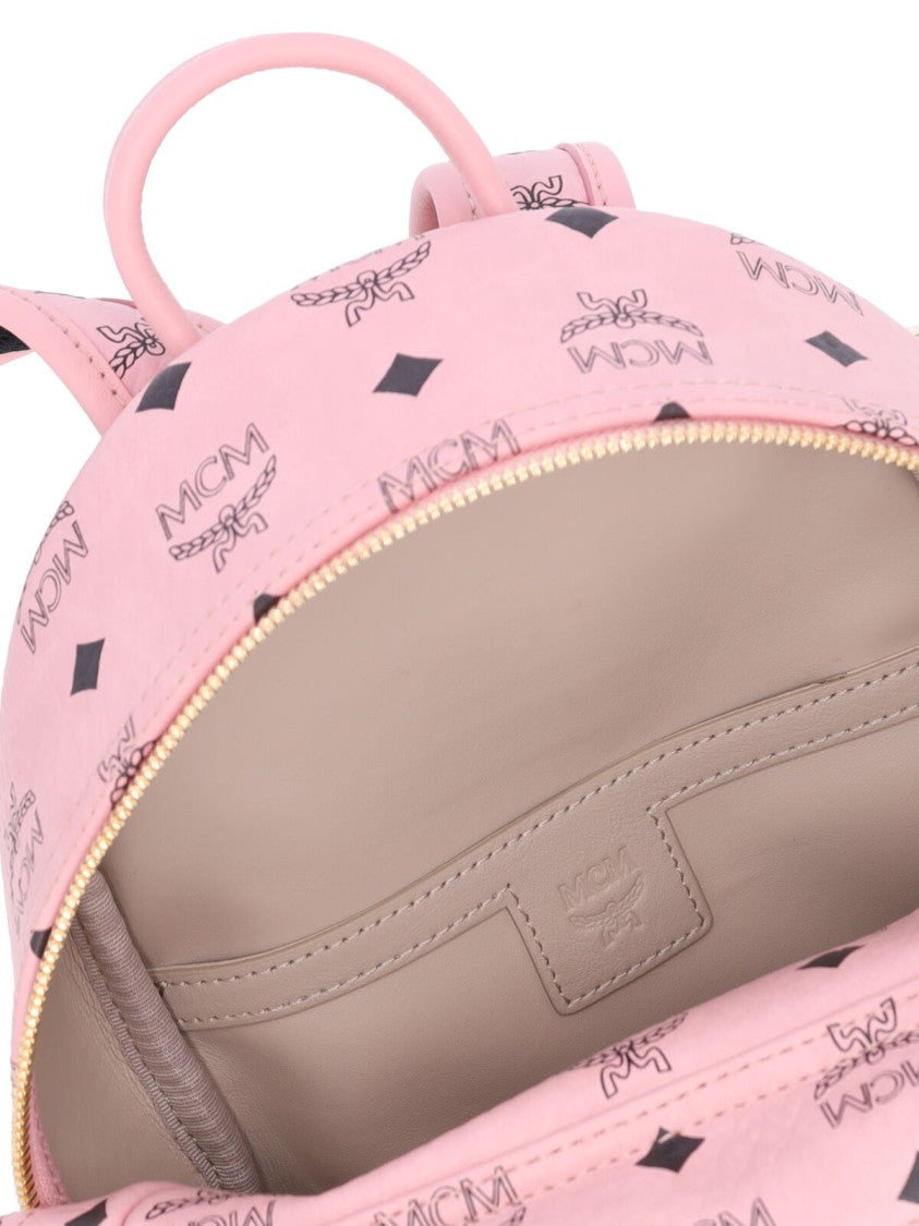 Mcm Pink Stark Visetos Monogram Backpack
