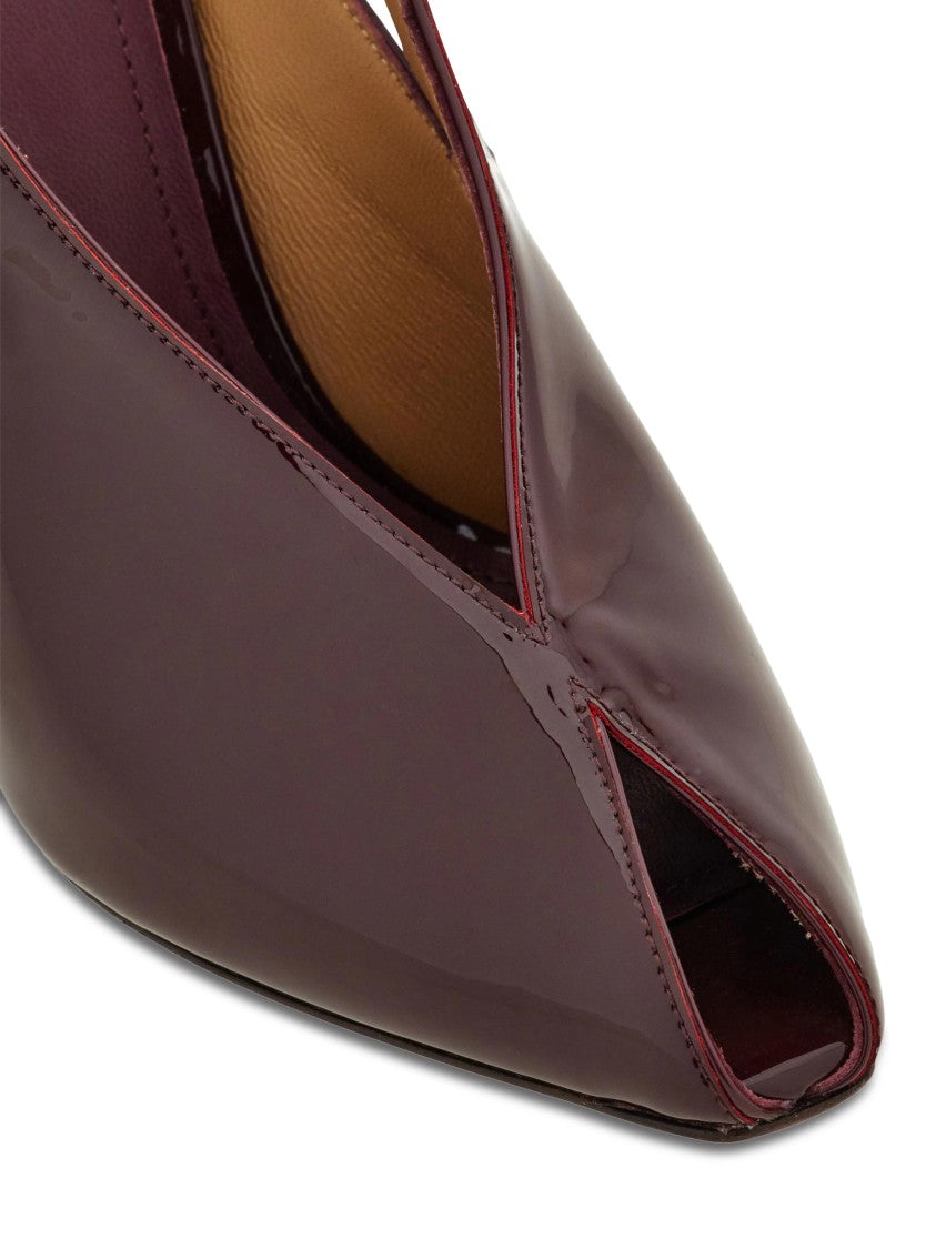 Ferragamo 95Mm Vitellino Leather Pumps With Polished Finish