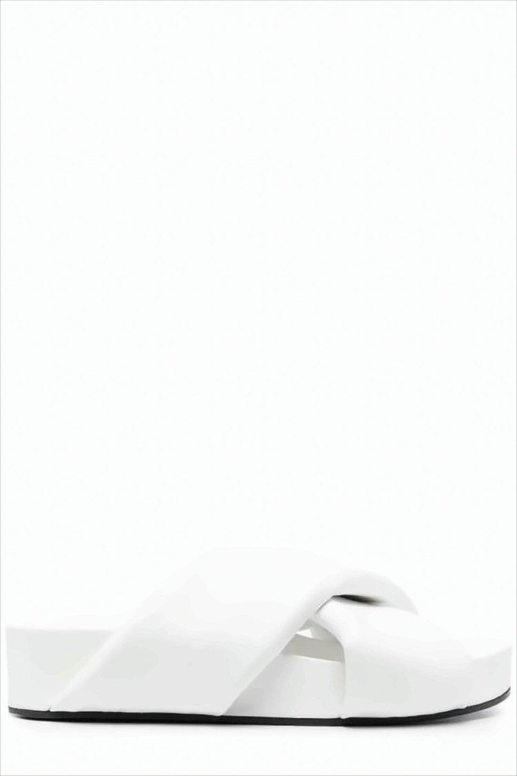 Jil Sander Padded Sheepskin Mule With Crisscross Design