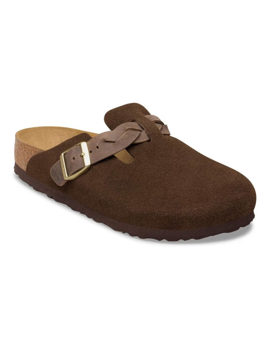 Birkenstock Carafe Boston Braided Suede Leather Clogs