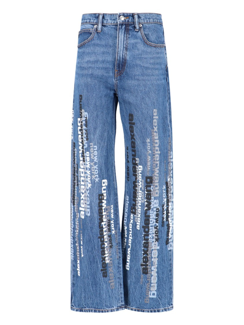 Alexander Wang Straight-Leg Mid-Rise Jeans With Finish