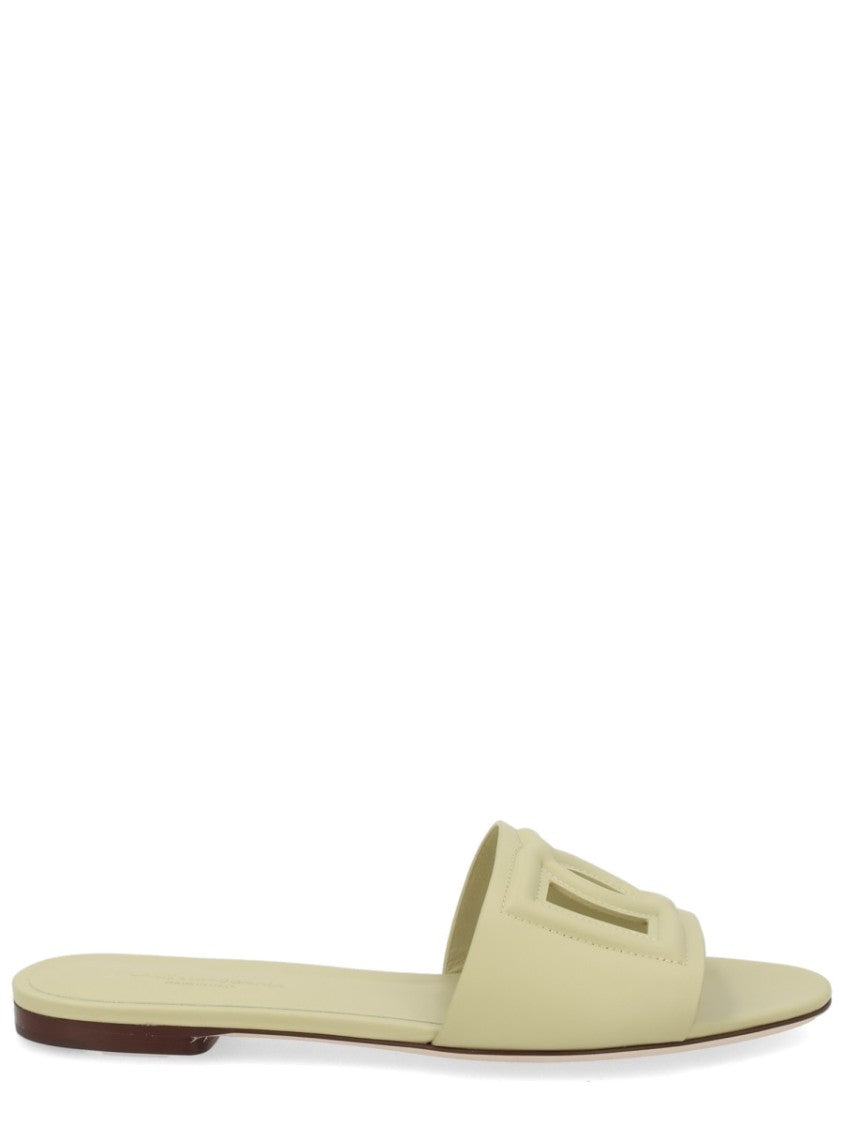 Dolce & Gabbana Sleek Cut-Out Logo Slide Sandals