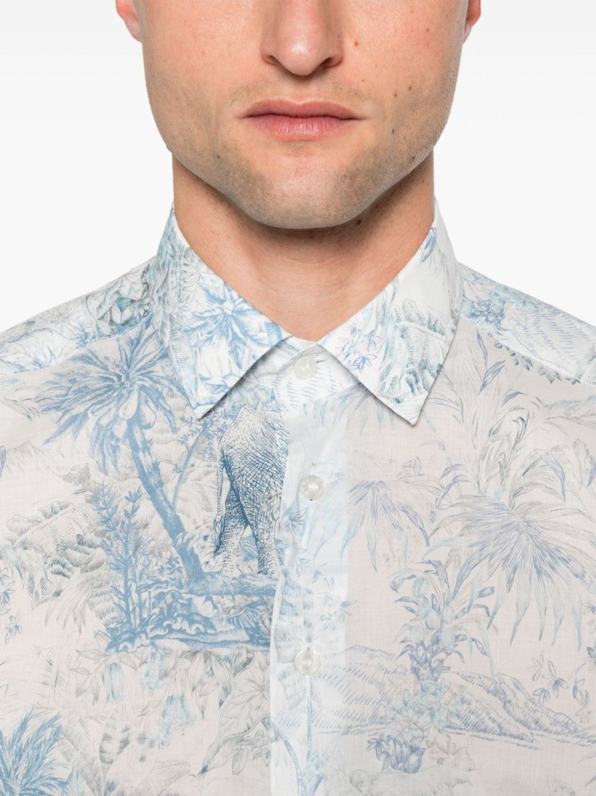 Etro Tropical Foliage Printed Shirt